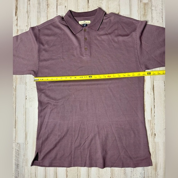 Tommy Bahama Silk Cotton Polo Shirt Mens Large Purple Golf Short Sleeve Classic - Picture 5 of 9